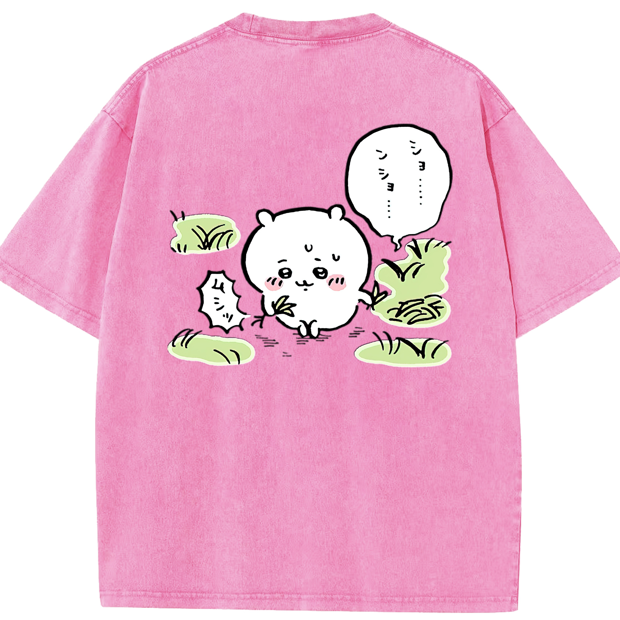 （画像用） ちいかわ ちいかわ Chii-kawa chiikawa 綿100% ヴィンテージ風 半袖Tシャツ（背面プリント）